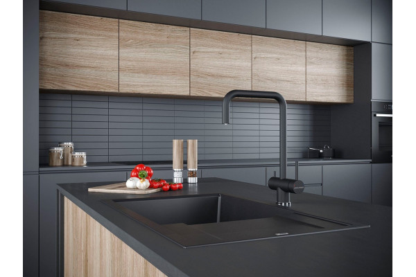 Смеситель Paulmark Wetter We213030-401 для кухонной мойки, антрацит, однорычажный, черный