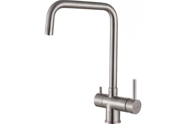 Смеситель Paulmark Wetter We213030-SS для кухонной мойки, нержавеющая сталь, однорычажный, высота излива 26.2 см