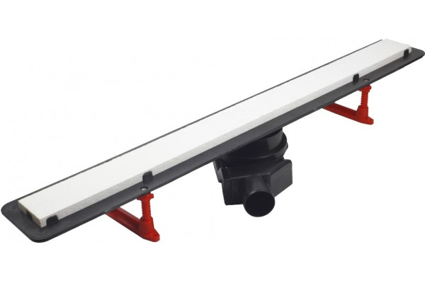 Душевой лоток Pestan Confluo Frameless Line 650 black glass хром, черный, в пол около стены