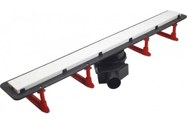 Душевой лоток Pestan Confluo Frameless Line 850 матовый хром в пол около стены, выпуск боковой