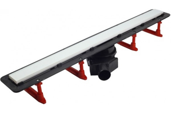 Душевой лоток Pestan Confluo Frameless Line 850 white glass белый, хром, в пол около стены