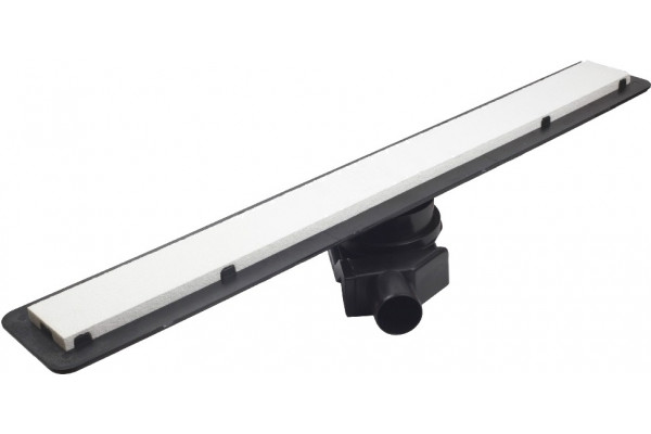 Душевой лоток Pestan Confluo Frameless Line 300 матовый хром в пол около стены, выпуск боковой