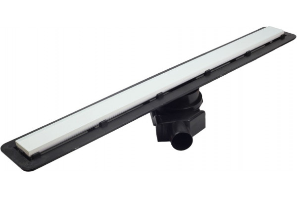 Душевой лоток Pestan Confluo Frameless Line 300 white glass белый, хром, в пол около стены