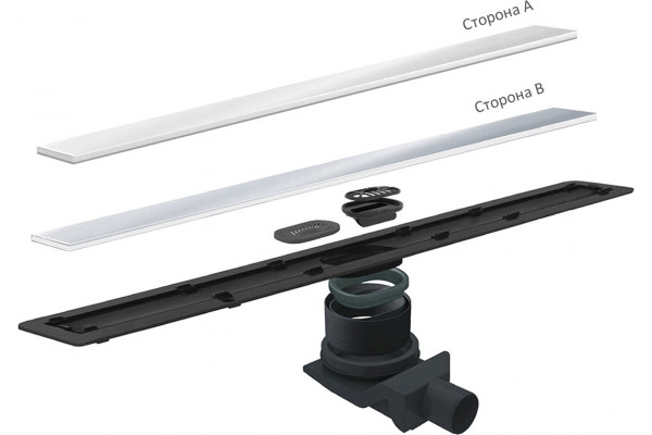 Душевой лоток Pestan Confluo Frameless Line 300 white glass белый, хром, в пол около стены