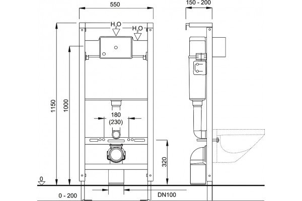 Система инсталляции для унитазов Pestan Fluenta 40006356 цвет белый, 55x20x135 см