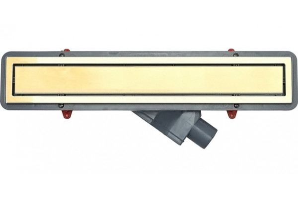 Душевой лоток Pestan Confluo Premium Gold Line 450 с решеткой, золото, в пол около стены