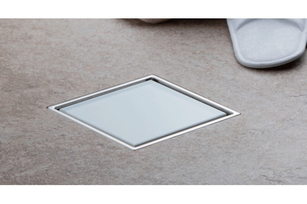 Душевой трап Pestan Confluo Standard White Glass 1 15x15 белый, хром, в пол около стены
