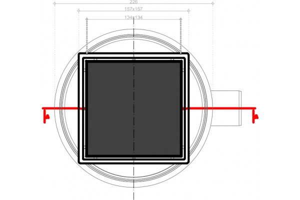 Душевой трап Pestan Confluo Standard Black Glass 1 15x15 хром, черный, в пол около стены