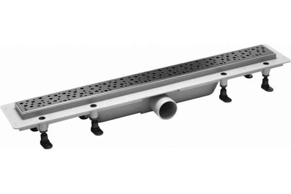 Душевой лоток Plastbrno DESIGN 5 SZA5550 с решеткой и опорами, в пол около стены, выпуск прямой