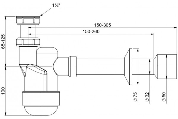 Сифон для раковины Prevex Ventloc 3010001 белый