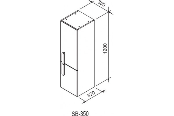 Шкаф боковой SB 350 CHROME R каппучино/белый (СНИМАЕТСЯ С ПРОИЗВОДСТВА 2023г)