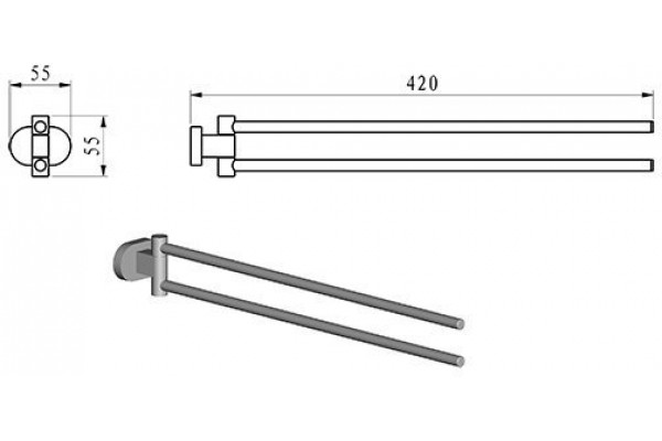 Двойной полотенцедержатель Ravak Chrome X07P319