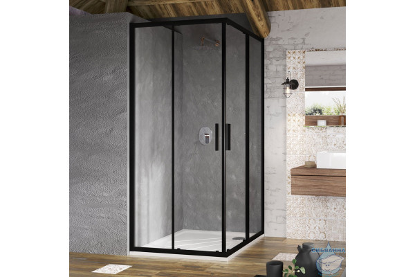 Душевой уголок Ravak Blix Slim BLSRV2-80 X1LM40300Z1 черный+ транспарент