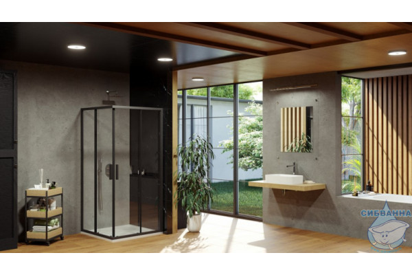 Душевой уголок Ravak Blix Slim BLSRV2-80 X1LM40300Z1 черный+ транспарент