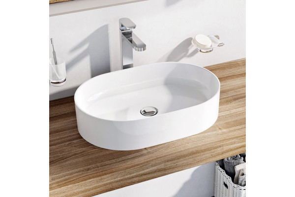 Умывальник CERAMIC 550 O SLIM белый
