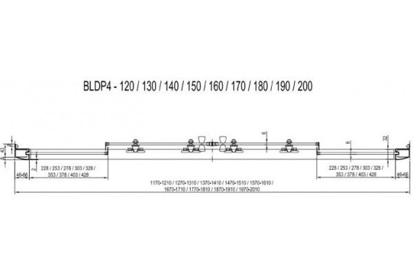 Душевая дверь раздвижная четырехэлементная Ravak Blix BLDP4-160 (блестящий+транспарент) 0YVS0C00Z1