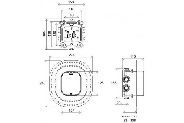 Скрытая часть смесителя Ravak R-Box Vari RB 072.50 X070139