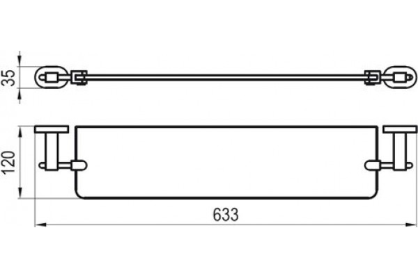 Полка стеклянная Ravak Chrome CR 500.00 60см. X07P195