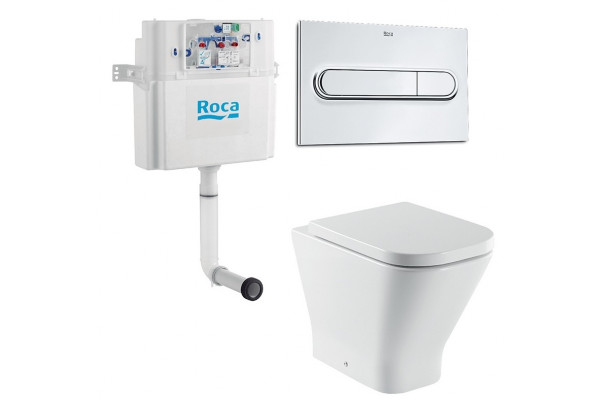 ПЭК Roca The Gap Pack 893109000 приставной унитаз + бачок + кнопка + сиденье