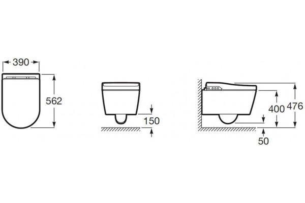 Электронная чаша-биде Roca Inspira In-Wash подвесной rimless 803060001