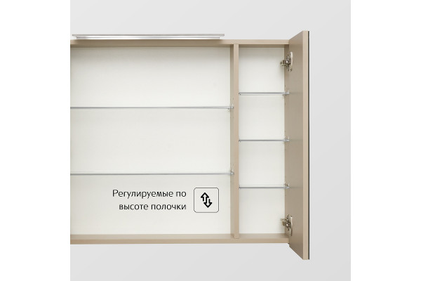 857647515 OLETA зеркальный шкаф 800 мм, 800х137х700 мм, c LED-светильником, включение от общего выключателя, капучино
