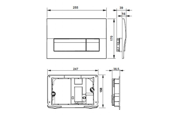 Клавиша для инсталляции Roca Active 32B хром глянец 8901130B1