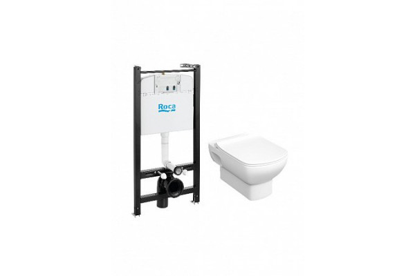 ПЭК Roca Dama Senso Pack 893104680 подвесной унитаз + инсталляция + Slim сиденье дюропласт