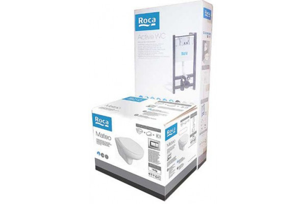 ПЭК Roca Mateo Pack 893100010 подвесной унитаз + инсталляция + кнопка + сиденье