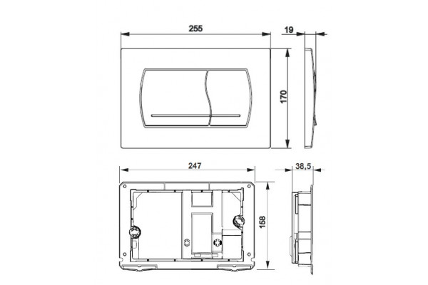 Клавиша для инсталляции Roca Active 52B хром глянец 8901150B1