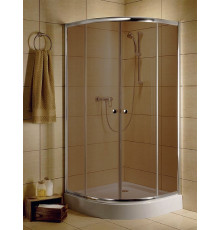Душевой уголок Radaway Classic A 90x185 коричневое стекло четверть круга, двери раздвижные