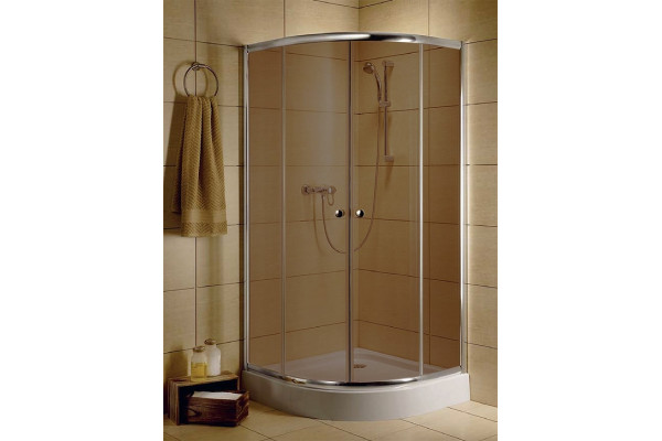 Душевой уголок Radaway Classic A 90x185 коричневое стекло четверть круга, двери раздвижные