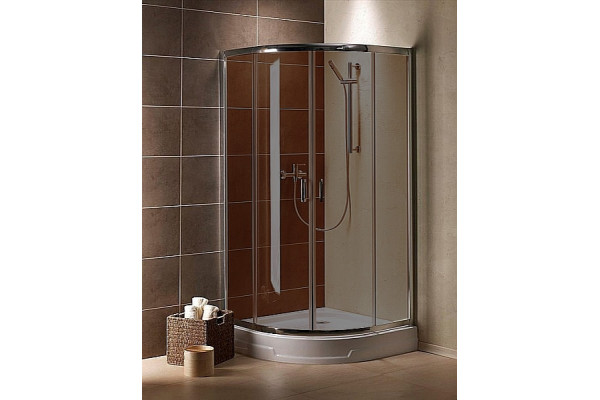 Душевой уголок Radaway Premium Plus A 90x190 коричневое стекло четверть круга, двери раздвижные