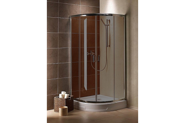 Душевой уголок Radaway Premium Plus A 80x190 коричневое стекло четверть круга, двери раздвижные