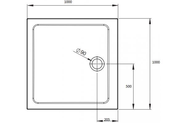 Поддон для душа Radaway Doros C Compact 100x100 квадратный, низкий