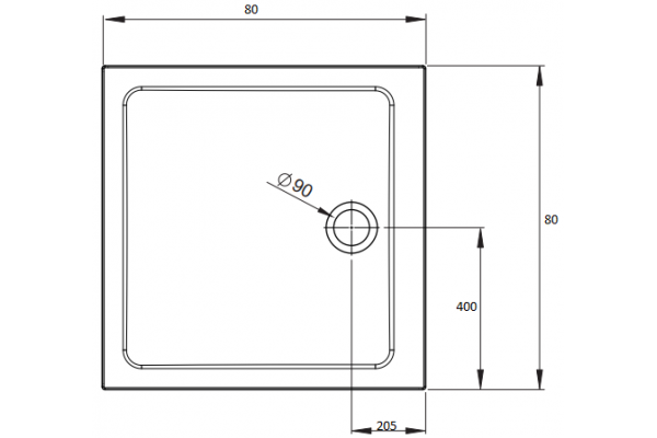 Поддон для душа Radaway Doros C Compact 80x80 квадратный, низкий