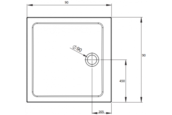 Поддон для душа Radaway Doros C Compact 90x90 квадратный, низкий