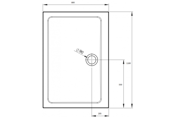 Поддон для душа Radaway Doros D Compact 110x80 прямоугольный, низкий