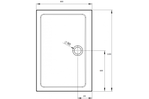 Поддон для душа Radaway Doros D Compact 120x80 прямоугольный, низкий