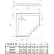 Поддон для душа Radaway Doros PT 80x80 пятиугольный, низкий