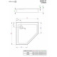 Поддон для душа Radaway Doros PT Compact 100x100 пятиугольный, низкий