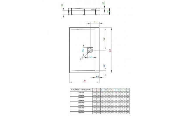 Поддон для душа Radaway Argos D 120x90 прямоугольный, низкий