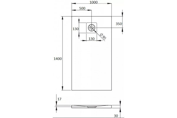 Поддон для душа Radaway Kyntos F 140x100, white, прямоугольный, низкий