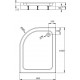 Поддон для душа Radaway Laros E Compact 100x80, R, прямоугольный-асимметричный, средний