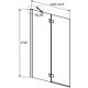 Шторка на ванну Radaway Essenza New Black PND II 140 L распашная, стекло прозрачное