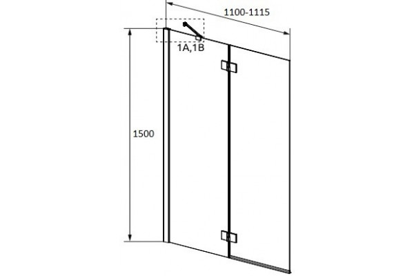 Шторка на ванну Radaway Essenza New Black PND II 110 L распашная, стекло прозрачное