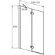 Шторка на ванну Radaway Essenza New Black PND II 110 L распашная, стекло прозрачное