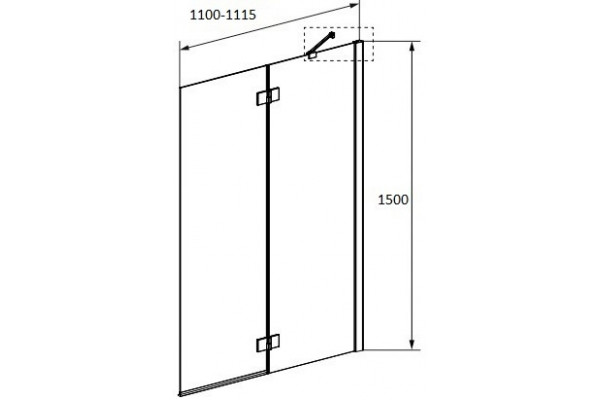 Шторка на ванну Radaway Essenza New Black PND II 110 R распашная, стекло прозрачное