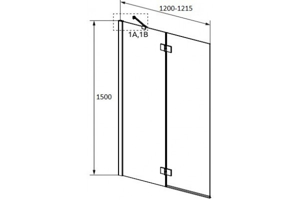 Шторка на ванну Radaway Essenza New Black PND II 120 L распашная, стекло прозрачное