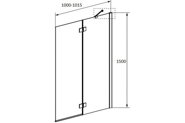Шторка на ванну Radaway Essenza New PND II 100 R распашная, стекло прозрачное