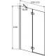 Шторка на ванну Radaway Essenza New PND II 120 L распашная, стекло прозрачное
